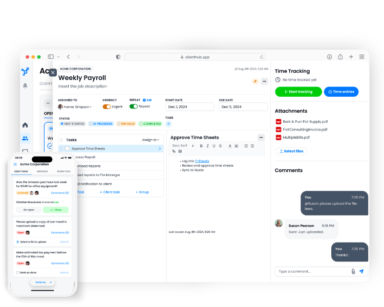 Client Hub Screenshot